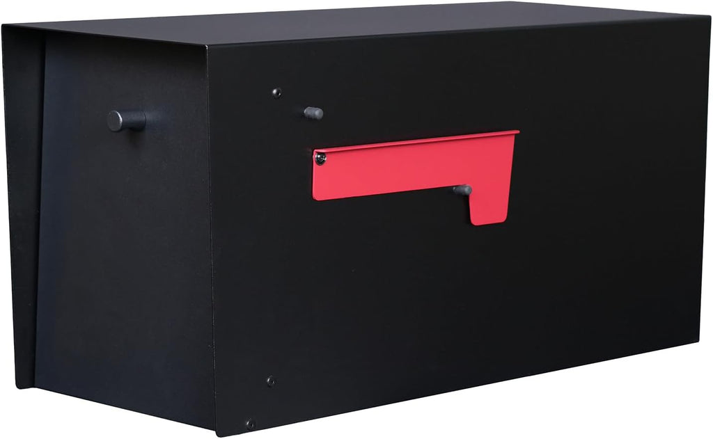 Large Mailboxes for Outside Post Mount Mailbox, Metal Mail Box with Magnetic Latch, Galvanized Steel Modern Mailbox for House Outside, 20.9 x 7.9 x 10 Inches, Black
