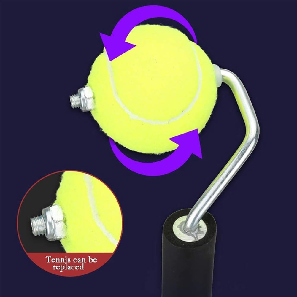 Heavy Duty Tennis Trainer Training Kit, Easy to Assemble Tennis Training Machine, Single Training Tennis Trainer Adjustable Height of 68cm-100cm, for Indoor and Outdoor