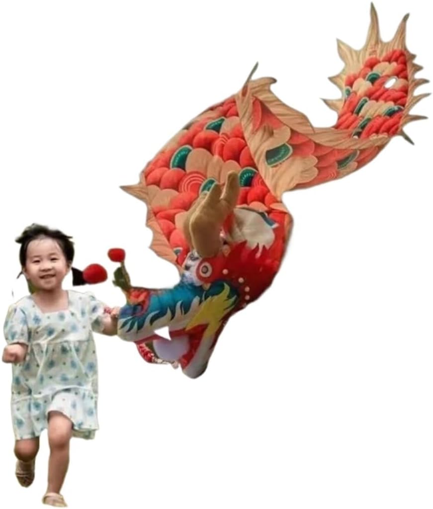 Chinese Dragon Costume Spinning Ribbons Silk Dragon Dance Poi Square Streamer Fitness Swing Dragon Ribbons Lion Dance Costume