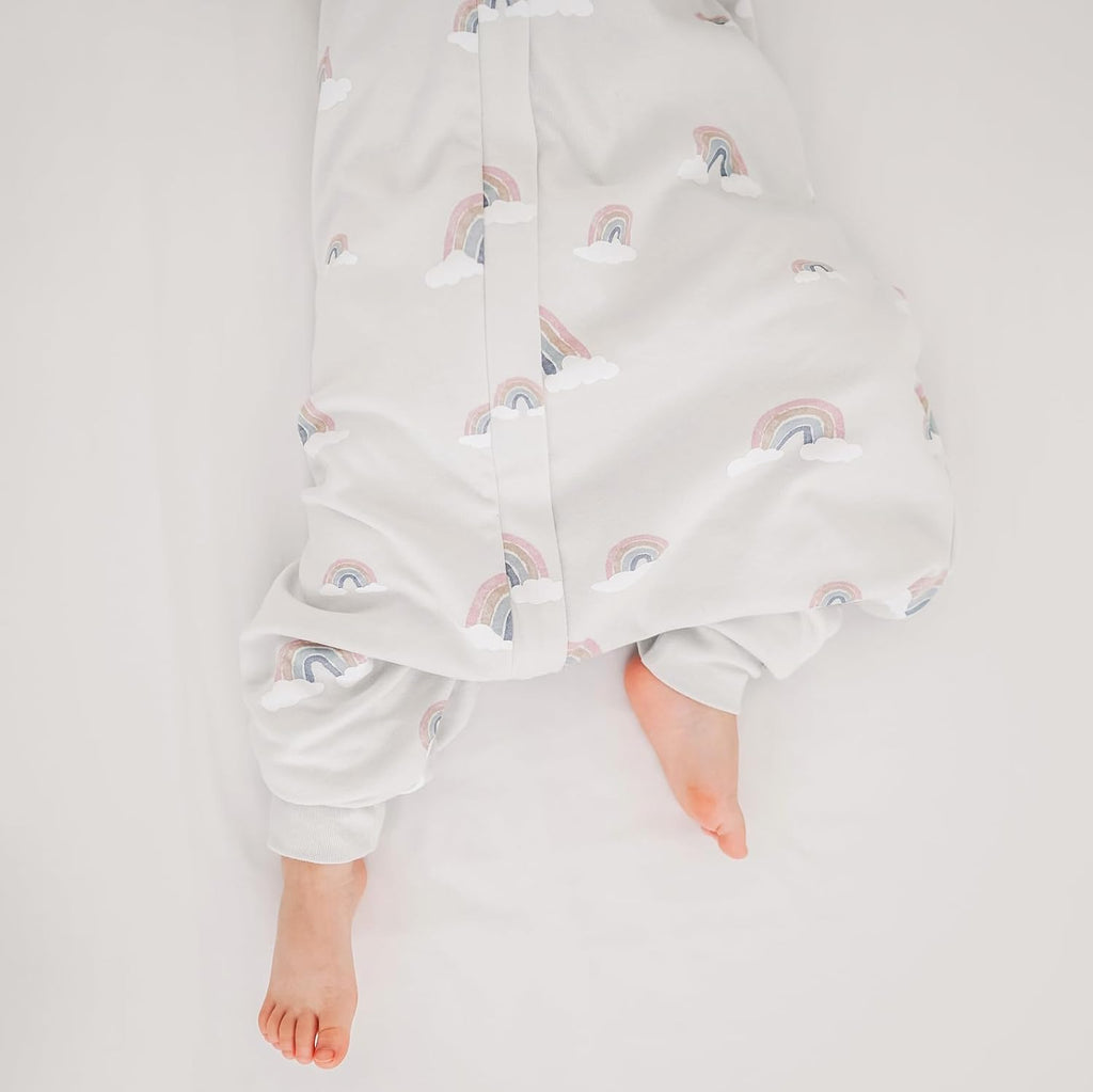 Woolino 4 Season Baby Sleep Bag or Sack with Feet Opening, Merino Wool and Organic Cotton, Toddler Sleeping Bag, 3-4T, Rainbow