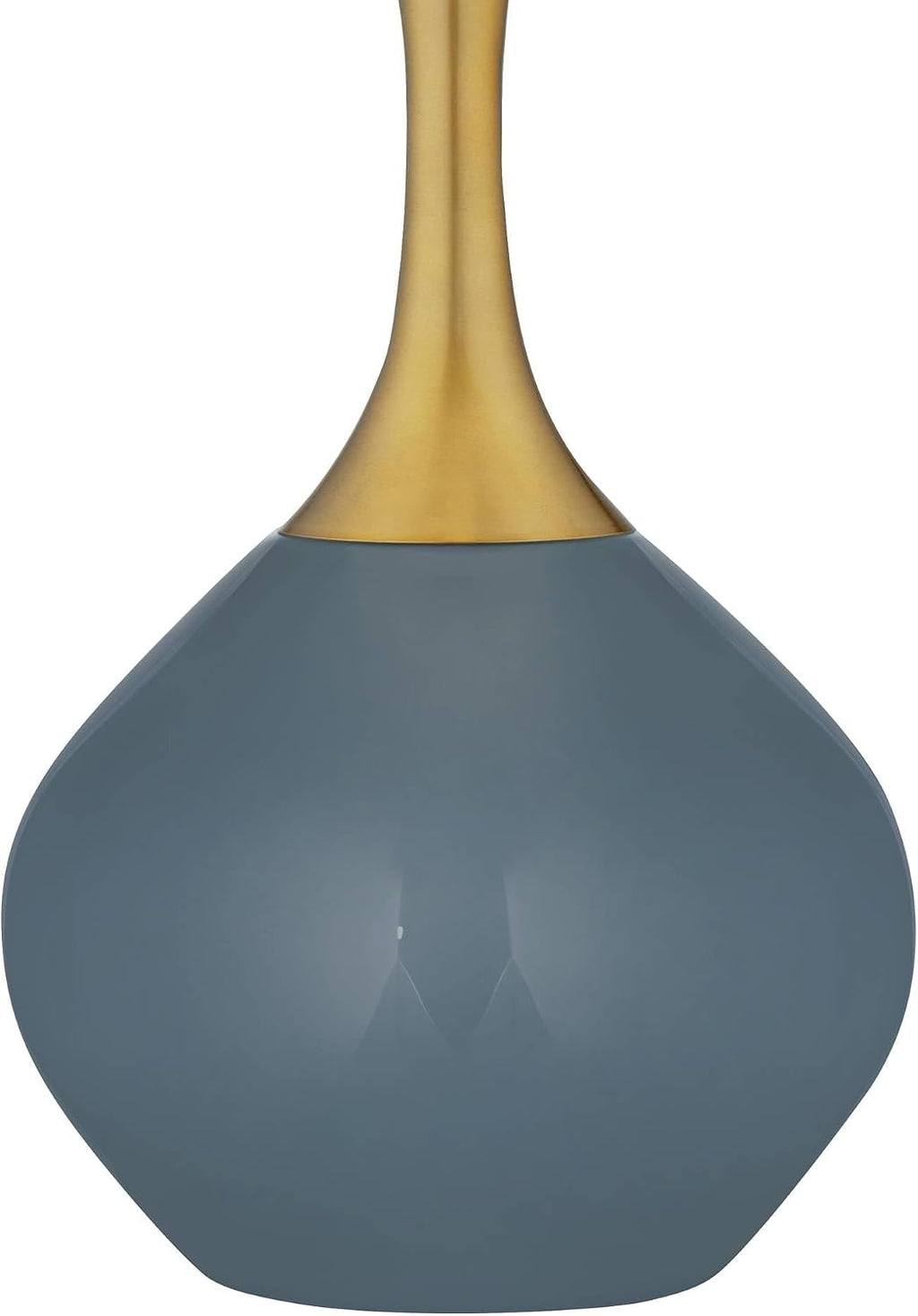 Color + Plus Nickki 30 1/2' Tall Large Mid Century Modern Coastal End Table Lamp Smoky Blue Gold Brass Finish Glass Metal Single White Shade Living Room Bedroom Bedside Nightstand House Office Home
