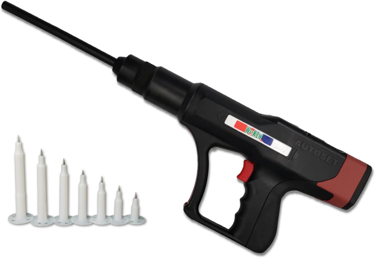 WEKEN Fully Automatic Powder Actuated Tool for Insulation Plugs | Foam board fastening, concrete and masonry use, low recoil, lightweight handling, 50–150 mm plugs