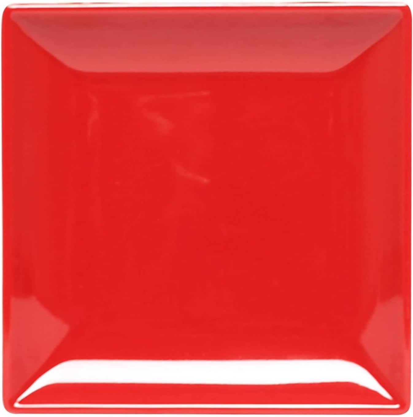TrueCraftware- 10' x 10' Square Plate Classic Pure Red Dinnerware Melamine Set of 12- Dishwasher Safe Reusable Dinner Plates Durable Lightweight Dinnerware for Dinner Dishes