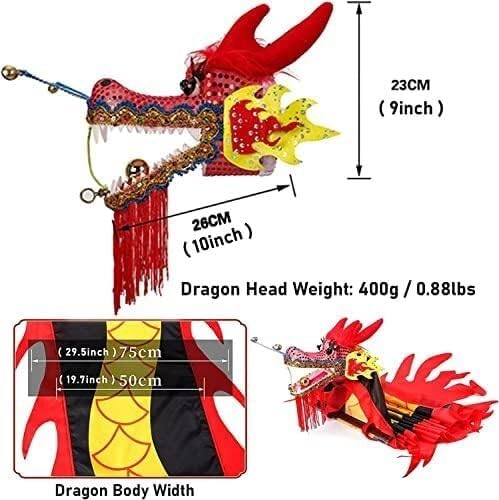 Fitness Toys Dragon Belt Streamer, 3D Red Dragon Silk Fluttering Ribbon, Kung Fu Dance Dragon Silk Poi, for Play/Fitness Parent-Child Play Item Outdoor Park(8m/26ft)