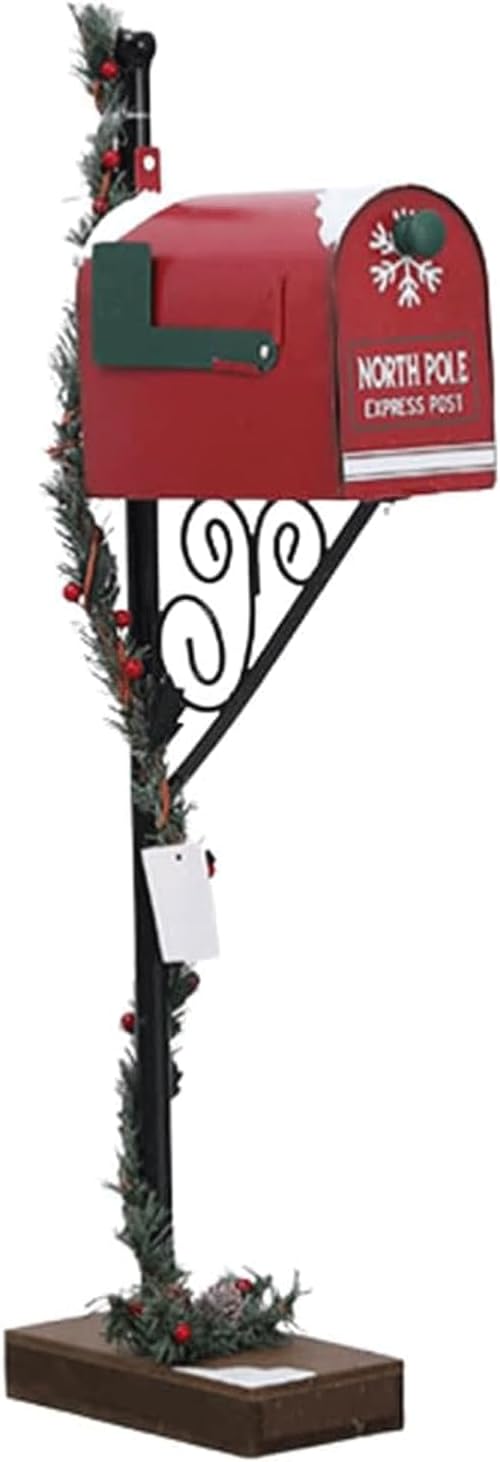 Key Drop Box Creative Mailbox Wooden Drop Box Medium Capacity Post Box Cute Christmas Parcel Box Roadside Pole Mount Mail Boxes Easy to Install