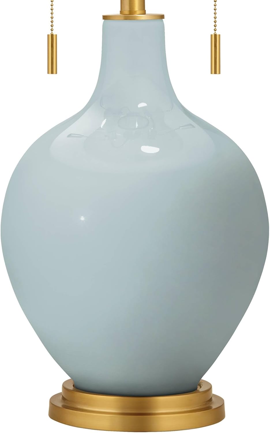 Color + Plus Toby 28' Tall Modern Glass Table Lamp Pull Chain Rain Blue Gold Brass Finish Single Fabric White Shade Living Room Bedroom Bedside Nightstand House Office Home Reading Kitchen Entryway