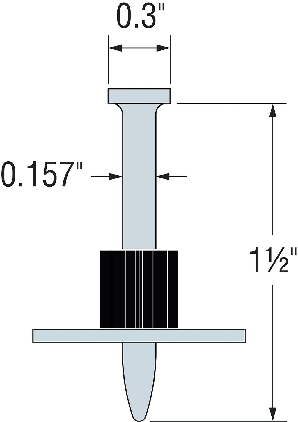Simpson Strong-Tie PDPAWL-150 Powder-Driven Pin with 1-in. Washer - 0.157-in. x 1-1/2 in., Mechanically Galvanized Finish, Hardened Steel Fasteners for Direct Concrete