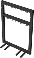 Ping Pong Paddles Holder Wall Mount, Metal Table Tennis Storage Rack for Game Room/ Man Cave/ Apartment - Holds 6 Paddles & 12 Balls, Space Saving Display Stand Holder Shelf Sport Equipment Organizer