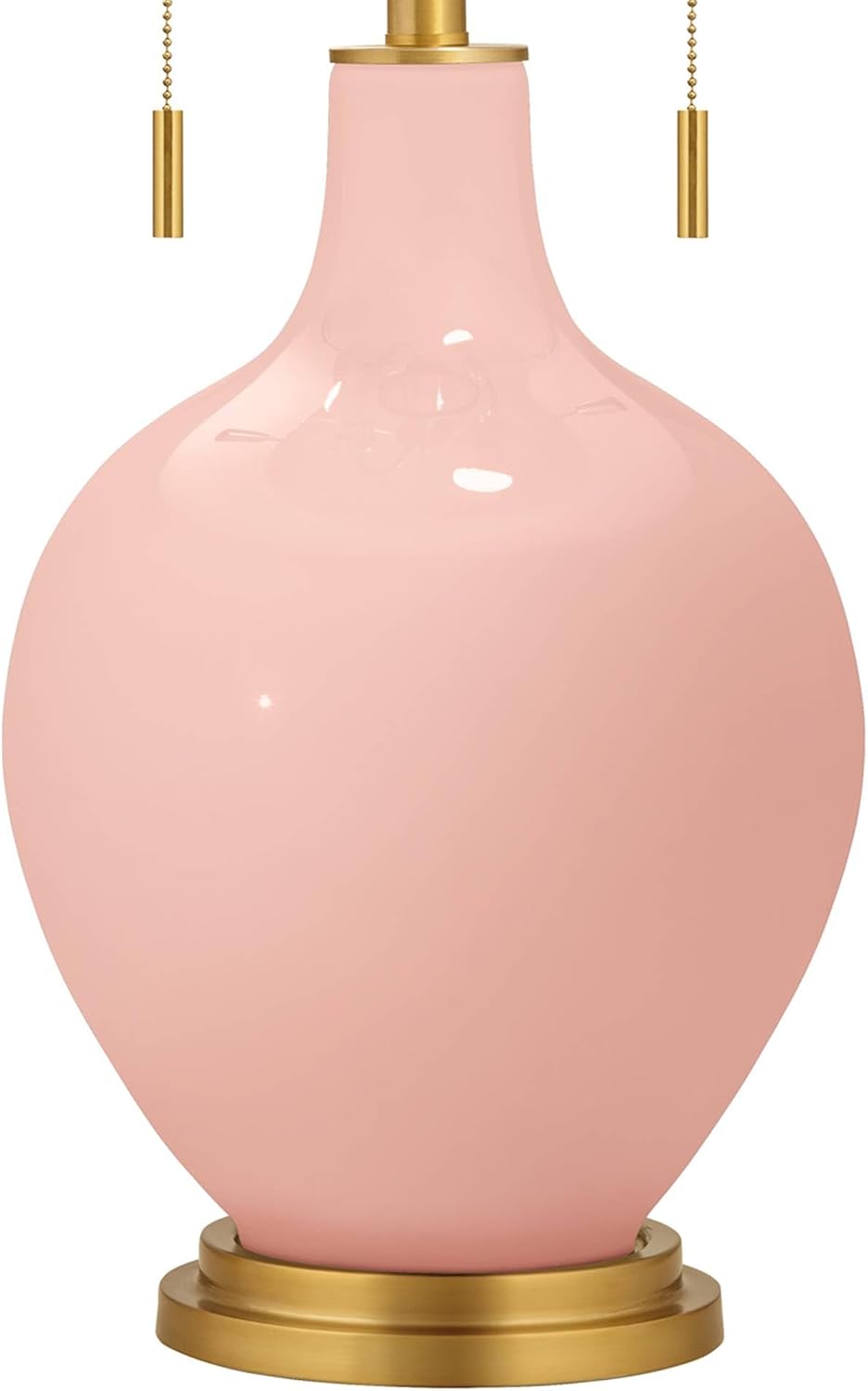 Color + Plus Toby 28' Tall Modern Glass Table Lamp Pull Chain Rose Pink Gold Brass Accents Finish Single Fabric White Shade Living Room Bedroom Bedside Nightstand House Office Home Reading Kitchen