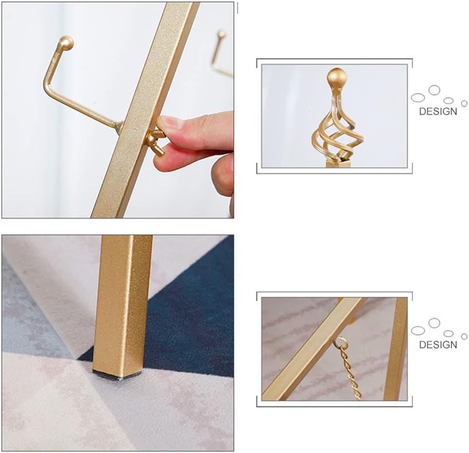 Display Easel Stand, European-Style Wrought Iron Oil Painting Stand, Art Supplies for Trade Shows, Presentations, Weddings, for Artist Painting, Sketching, Poster, Canvas，Gold-120cm