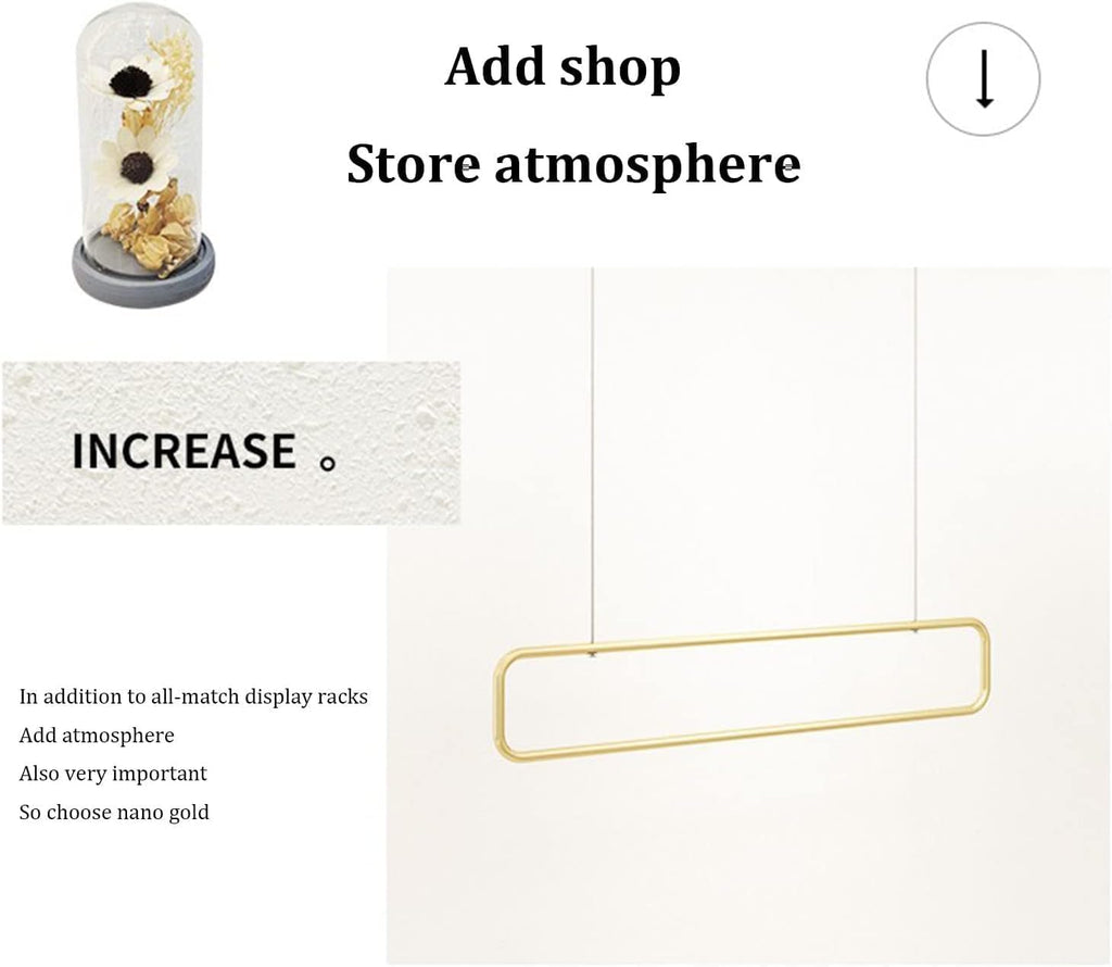Clothes Rack, Creative Height Adjustable Chain, Clothing Store Ceiling Rack, Clothes Storage Rack, Metal Hanger, M Display Rack (80cm