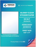 Premium Label Supply Glossy Clear Sticker Paper – 8.5' x 11' Full Sheet Labels – Laser/Inkjet Compatible – 500 Sheets