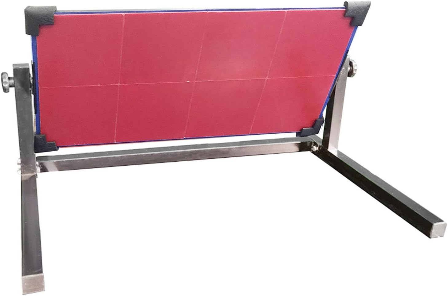Portable Desktop Table Tennis Rebound Board Rebounder with 8 Red Rubbers, Improved 2nd Generation Pingpong Return Board Self Training Equipment, Strong Steel Frame | Easy to Install