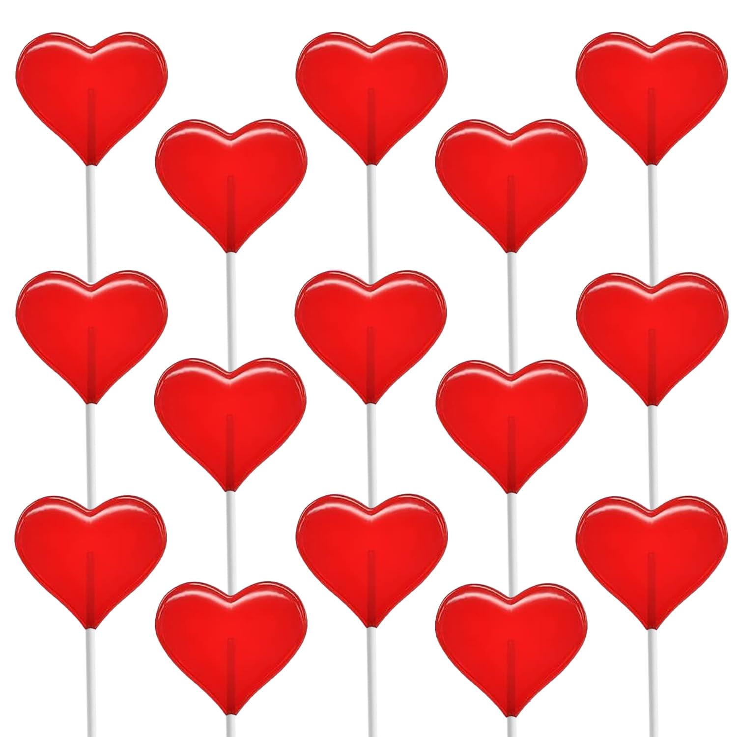 Fruidles Valentines Day Lollipops Mini Red Heart Shaped Strawberry Flavored Lollipop, Individually Wrapped, 5g Lollipops (1600 Lollipops)