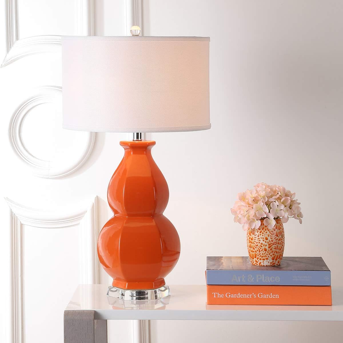 Safavieh Lighting Collection Juniper Light Blue White and Orange Base Table Lamp