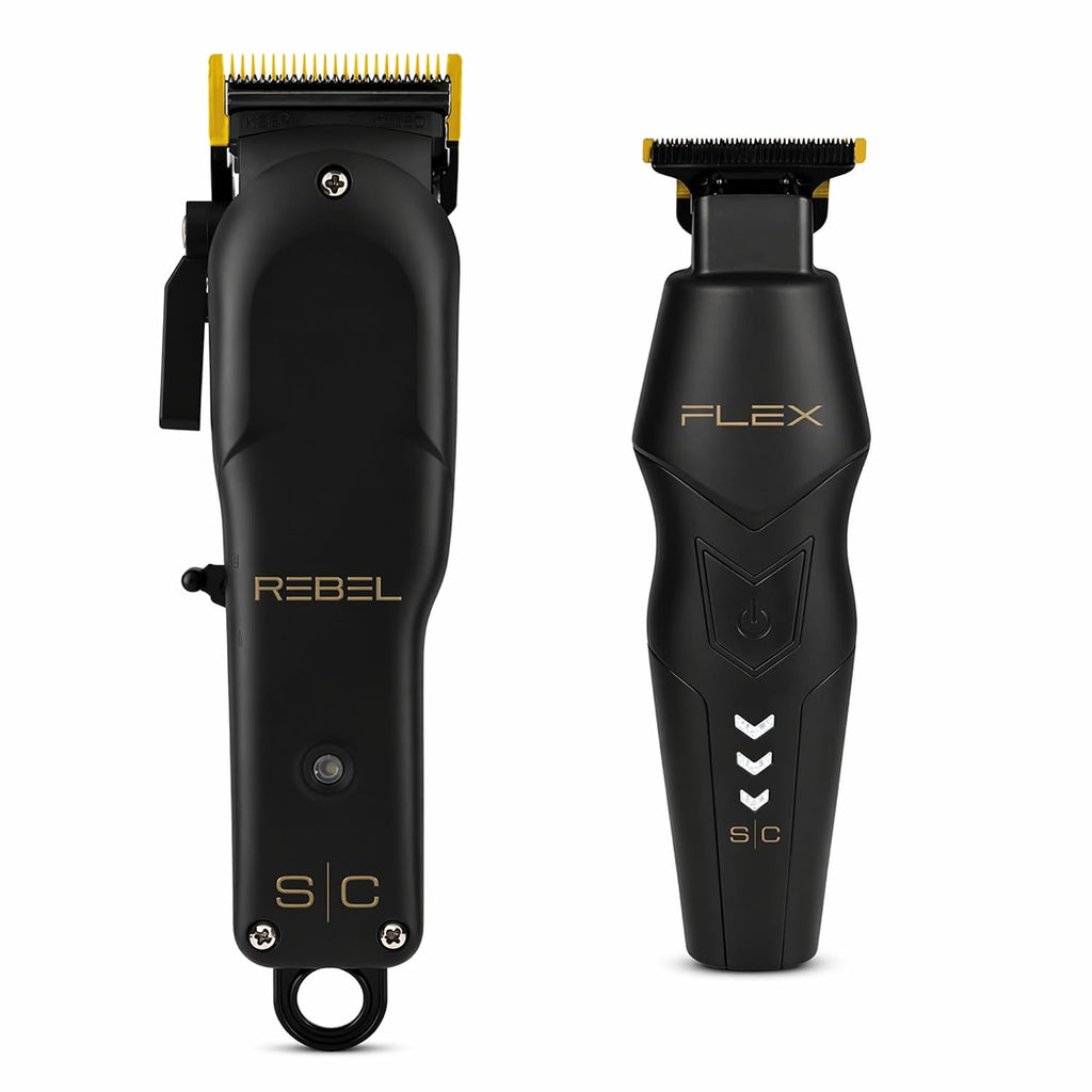 StyleCraft Flex Trimmer and Rebel Clipper Super Set with Tight Guards, Accessories and Travel Case