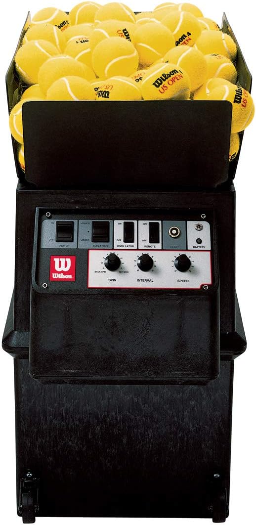 Wilson Portable Tennis Ball Machine. Speed 75 MPH. Variable Topspin/Underspin. Random Oscillatror. Electronic Elevation. from The #1 Name in Tennis - Wilson Sports