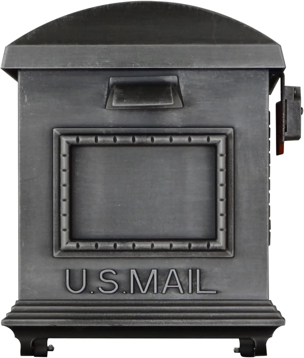 Special Lite Traditional Curbside Mailbox - Swedish Silver Aluminum Mailbox for Post Mount - SCT-1010-SW