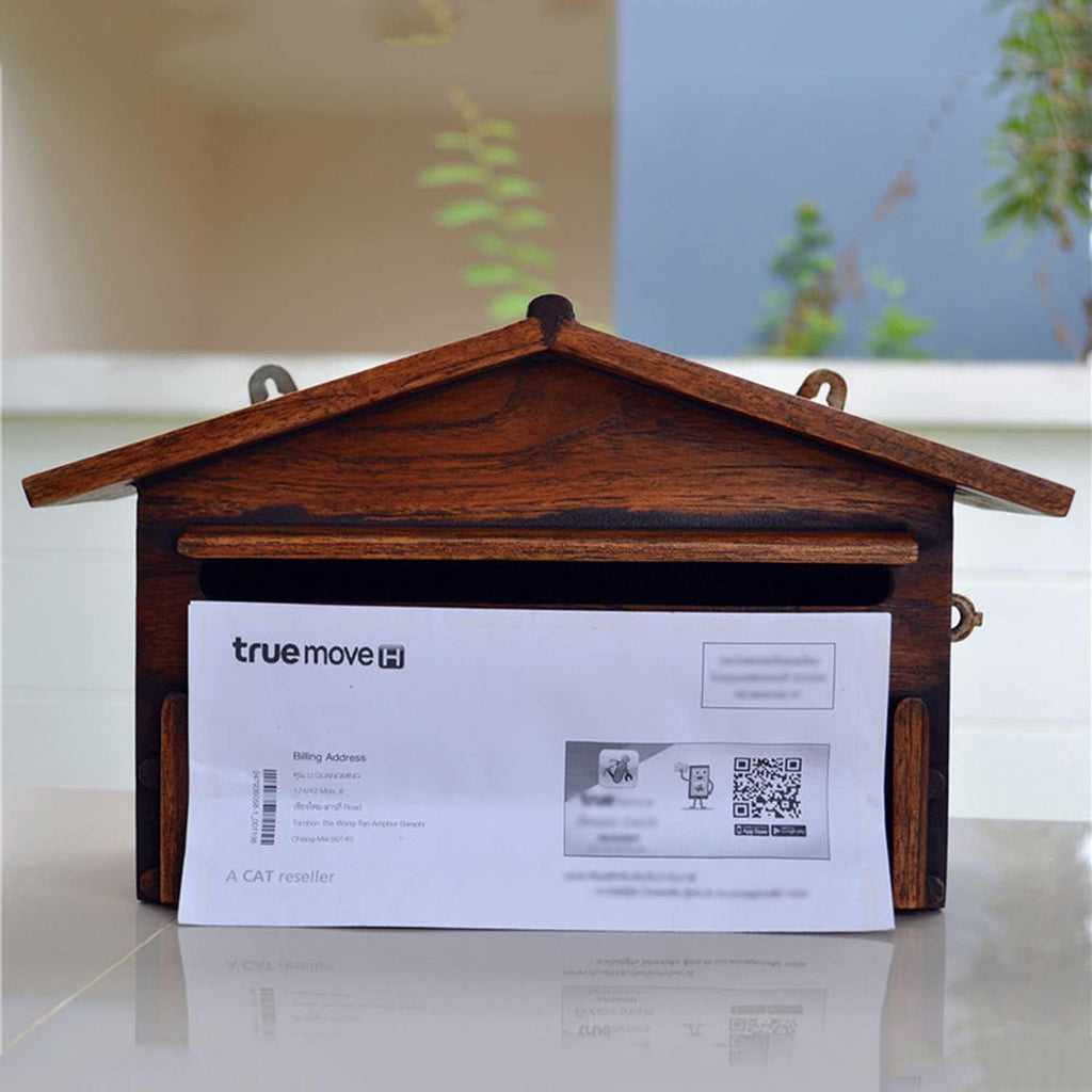 Letter Box,Postbox,Wooden Wall Mount Letterbox, Post Box Mailbox Suggestion Box Vintage Art Country House Outdoor Home Decoration, Secure Letterbox Outside