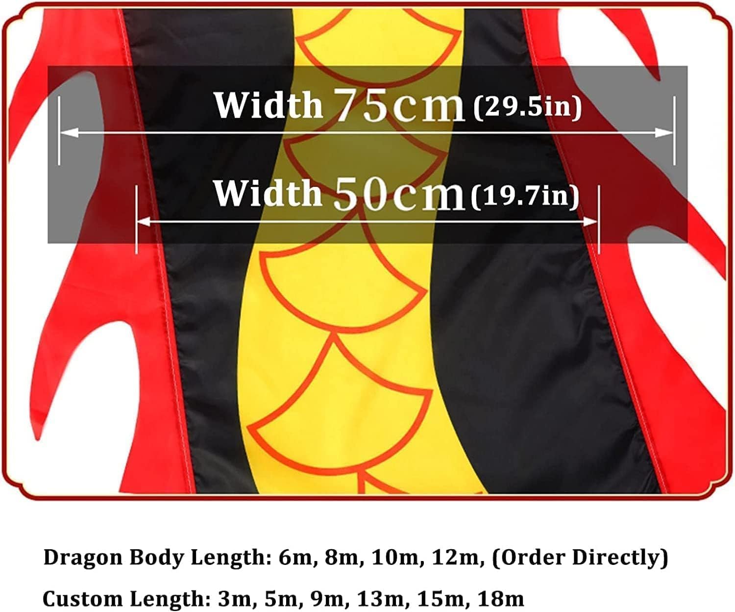 Lion Dance Streamer Dragon Dance Silk Lion Entertainment Equipments Outdoor Fitness Ribbon Perfect Lifelike Dragon Dances Costume(Red,6m/19.7ft)