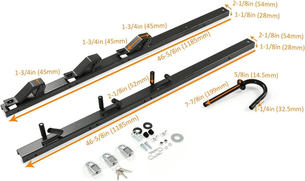 ECOTRIC 10pc 3 Place Weed Eater Rack Carrier Mount On Landscape Truck | Trailer Enclosed Trimmer Rack Holder w/Lock Pair