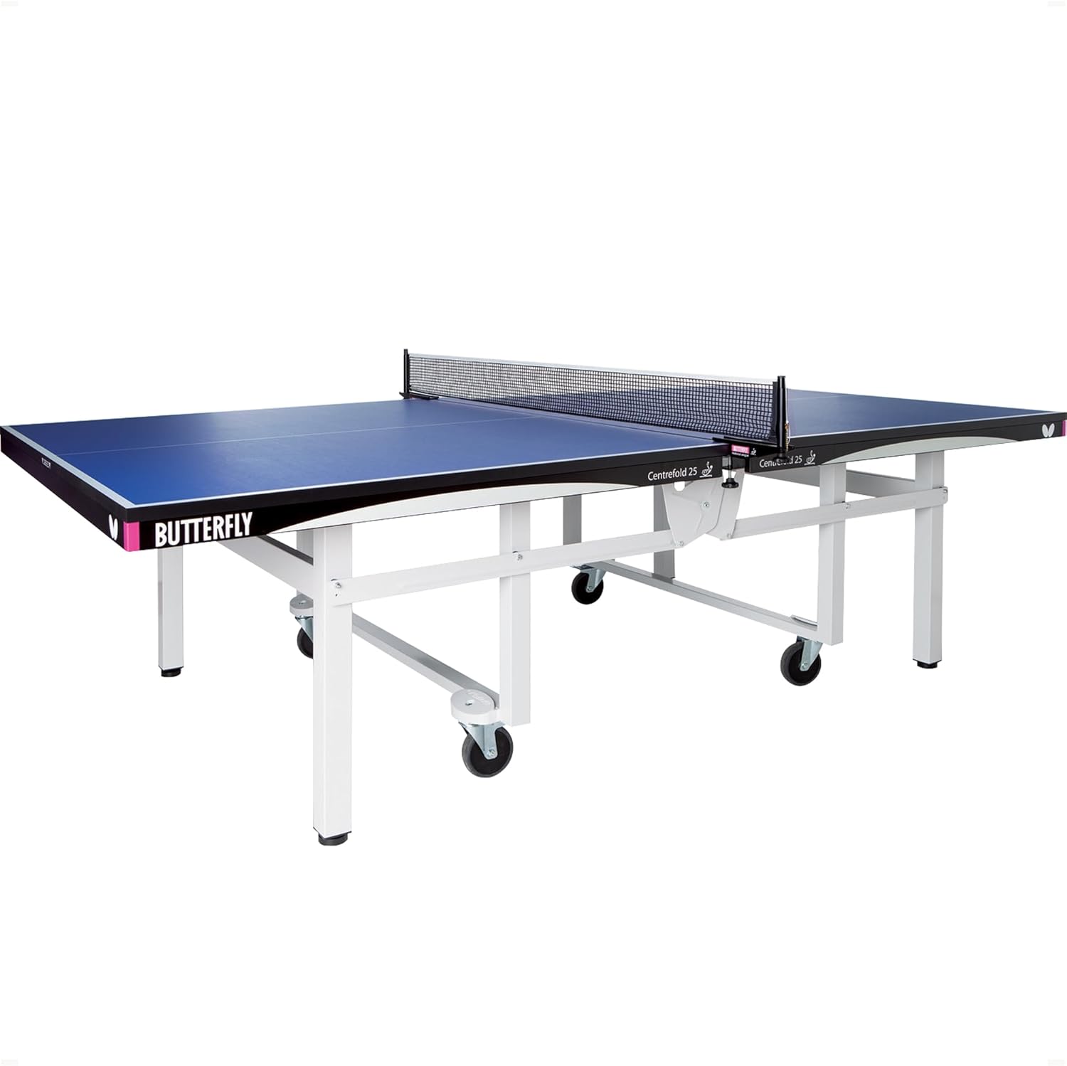 Butterfly Centrefold 25 Table Tennis Table—Indoor Rollaway Ping Pong Table—5-Year Warranty Game Table—ITTF Approved—For Tournaments & Clubs—Free Professional Ping Pong Net—No Assembly