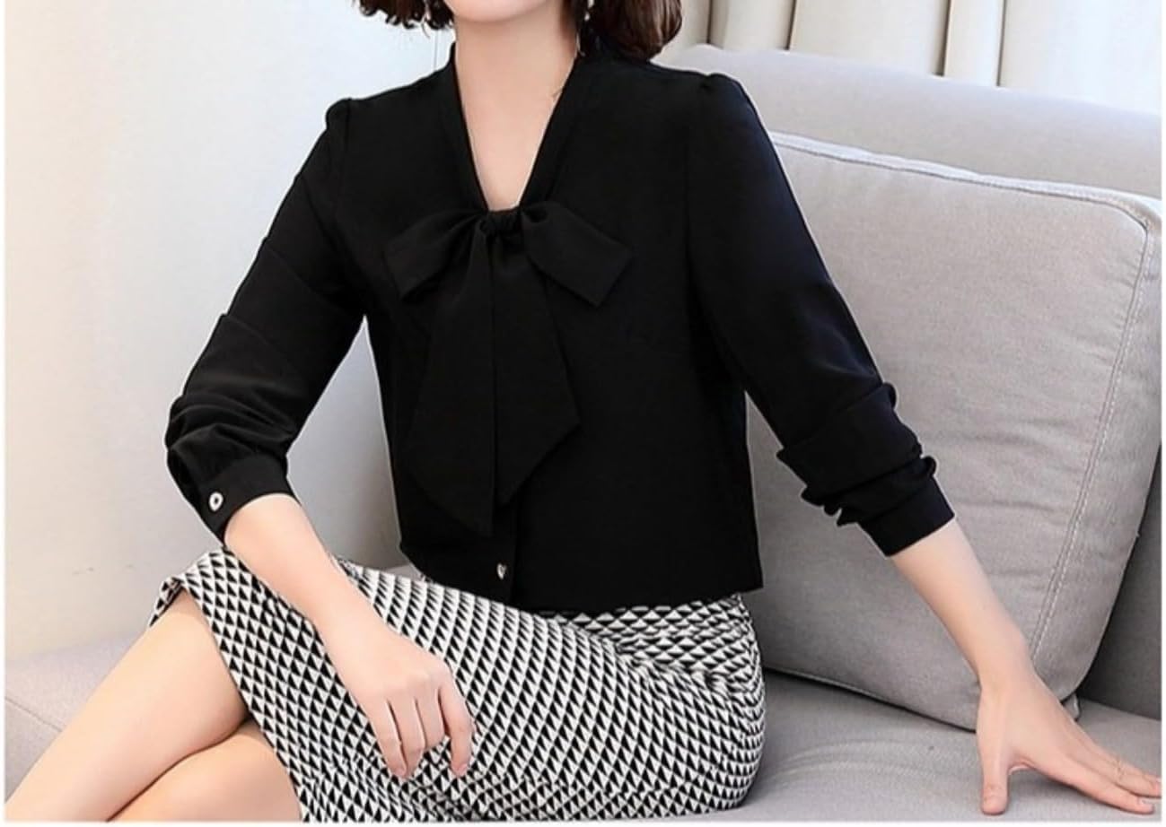 Women's Silk Streamer Shirt Spring and Summer Casual Soft and Elegant Business Top