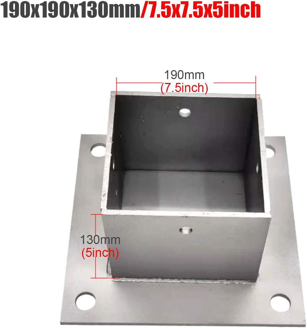 2pcs Wood Fence Post Base Support Bracket - Stainless Steel Concrete Post Anchor for Deck Railing, Vinyl Fence, Mailbox(190x190mm)