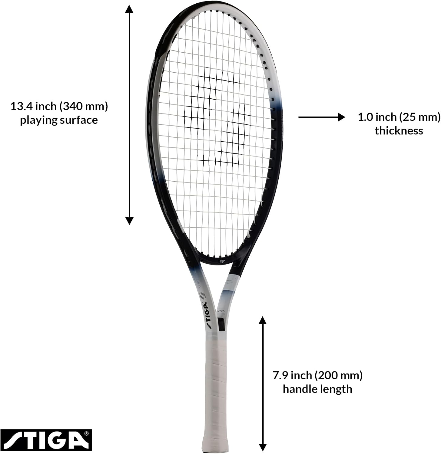 STIGA Supreme 23 JR, Kids' Lightweight 23' Tennis Racket, Beginner Racket for Ages 6–8, Pre-Strung with Cover