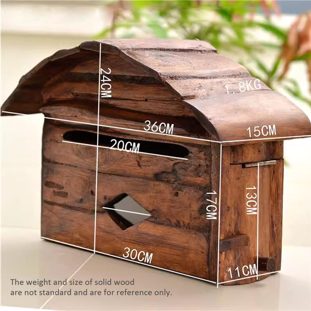Wall Mounted Mailbox Outdoor Farmhouse Decor Hanging Postbox Rustic Decor Office Wooden Decorations