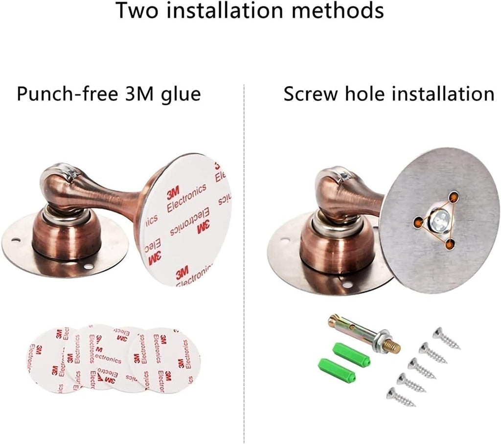 Magnetic Door Stops,Door Stopper Doorstops Stainless Steel Tall Door Stopper Decorative,Magnetic Door Stop, Metal Floor Mount Doorstop Wall Door Hold Open Stops Door (Bianco 1 Piece) (Bianco 1 Piece)