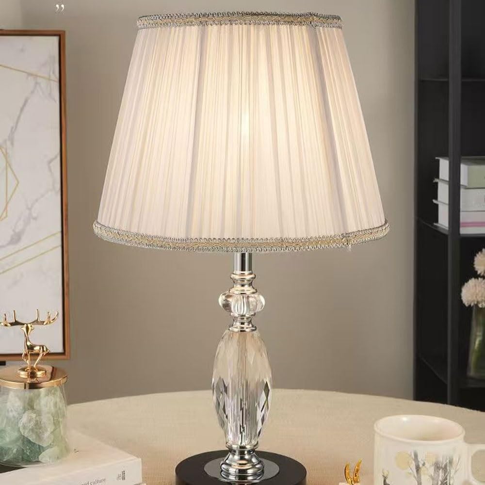 Crystal Table lamp Crystal Desk Lamp Minimalist Bedroom and Study Atmosphere Light Table Lamps(Natural)