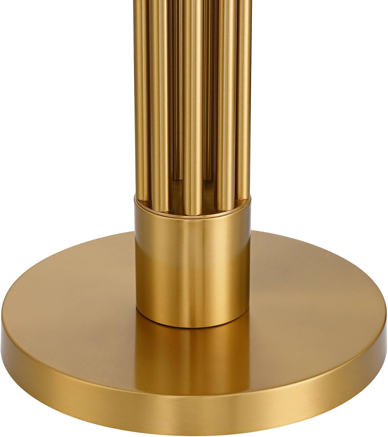 Possini Euro Design Granview Mid Century Modern 66' Tall Standing Floor Lamp with Glass Table USB Port Gold Metal Warm Brass Finish Living Room Bedroom House Reading Office Home Decor Entryway