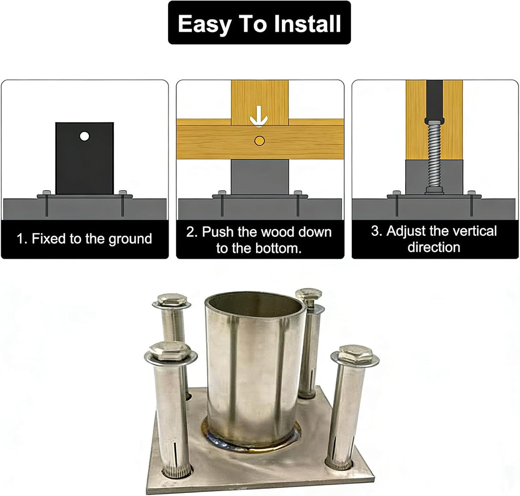 Stainless Steel Fence Pole Floor Flange, Post Anchor Base, for Concrete Mount, for Mailbox, Flagpole and Porch Columns(Dia 5 1/2In(140Mm))