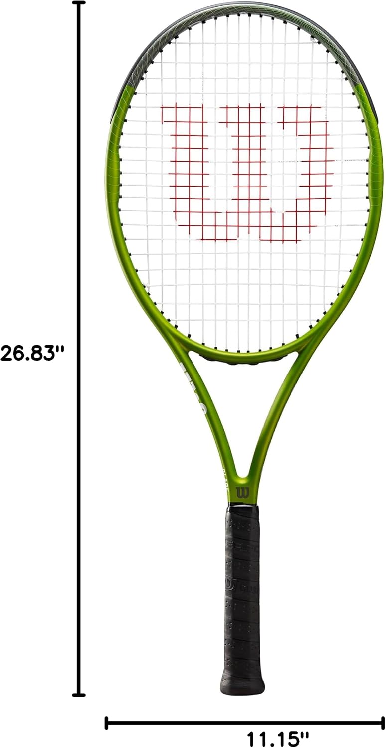 Blade Feel 103 Tennis Racket, 16x20, Adults, Beginners/ Intermediate - Green/ Black