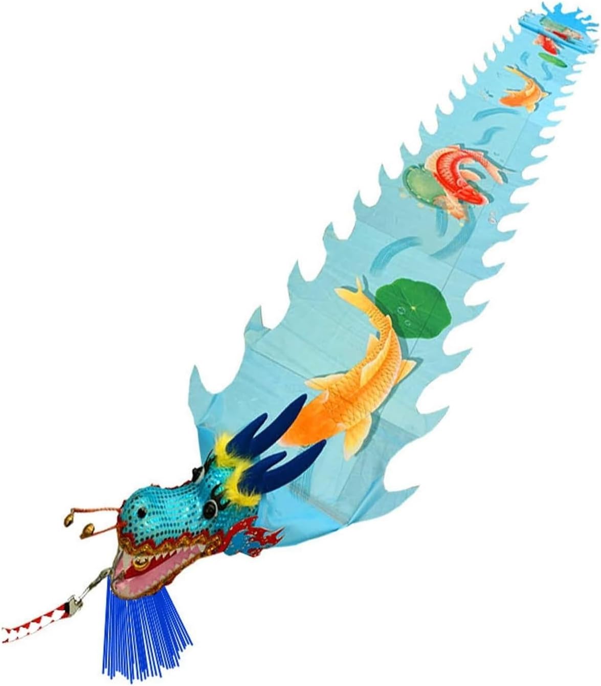 Traditional Dragon Lion Dance Chinese Lion Dance Ribbon Streamer 3D Plastic Dragon, Cloth Props for Fitness Exercise Performance Chinese New Year(A,10m)