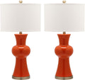 Safavieh Lighting Collection Lola Column Orange Table Lamp, Set of 2