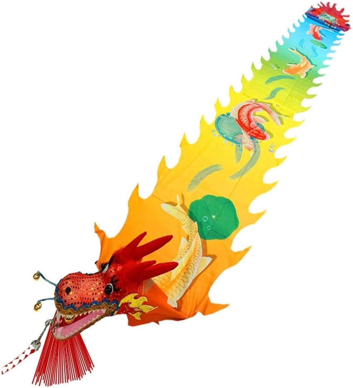 Lion Dragon Dance Performance Prop Chinese Lion Dance Ribbon Streamer 3D Plastic Dragon Dance, Dragon Cloth Props for Fitness Exercise Performance Dragon New Year Outdoor Sport(D,10m)