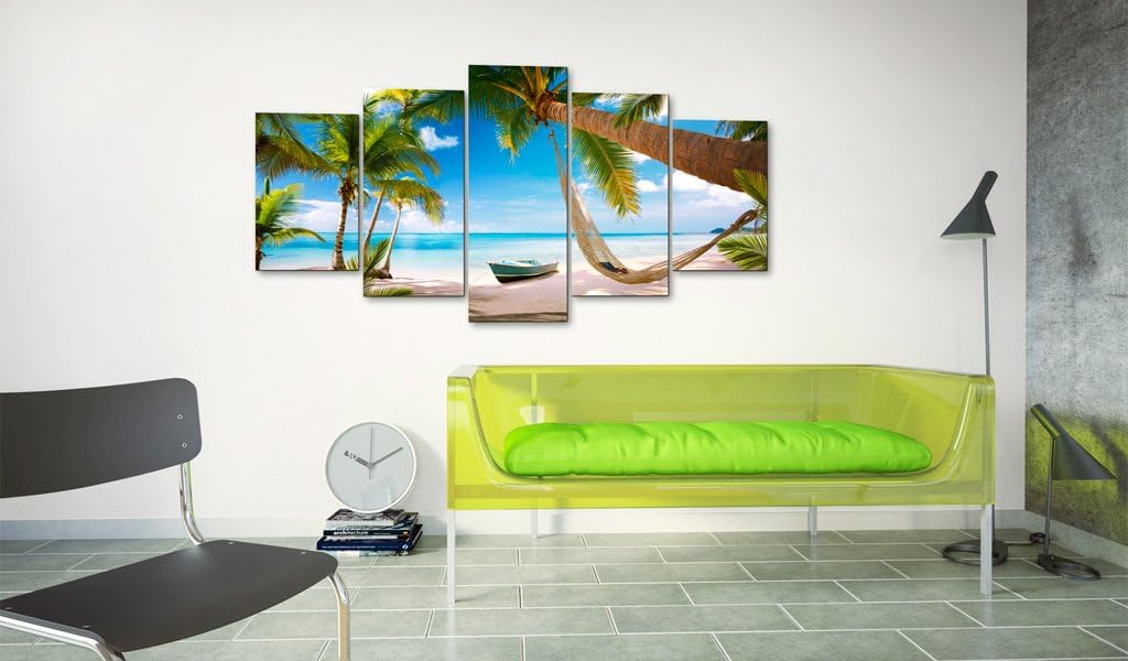 artgeist - Textured Canvas Wall Art Beach Sea 80x40 in - 5pcs Painting Canvas Prints with Acrylic Gel Texture Picture Artwork Image - Contemporary Modern Photo Wall Home 020112-20