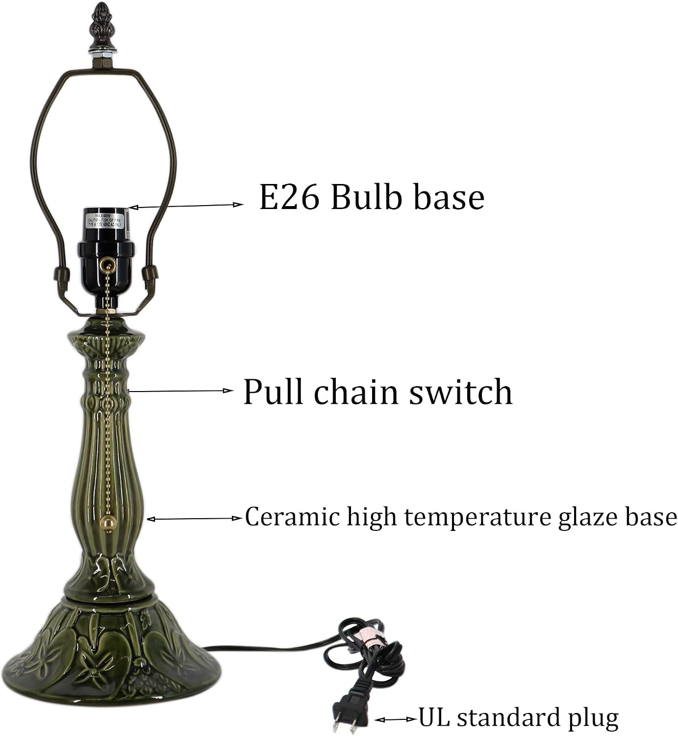 Tiffany Lamp Stained Glass Table Lamps Pink Dragonfly Style Desk Lamp12X12X18.5 Inch Bronze Ceramic Base Reading Light Suitable for Bedside Bedroom Living Room Dining Room Office