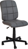 Flash Furniture Clayton Mid Back Swivel Task Chair - Gray Vinyl Upholstery - Tufted Back and 360° Swivel