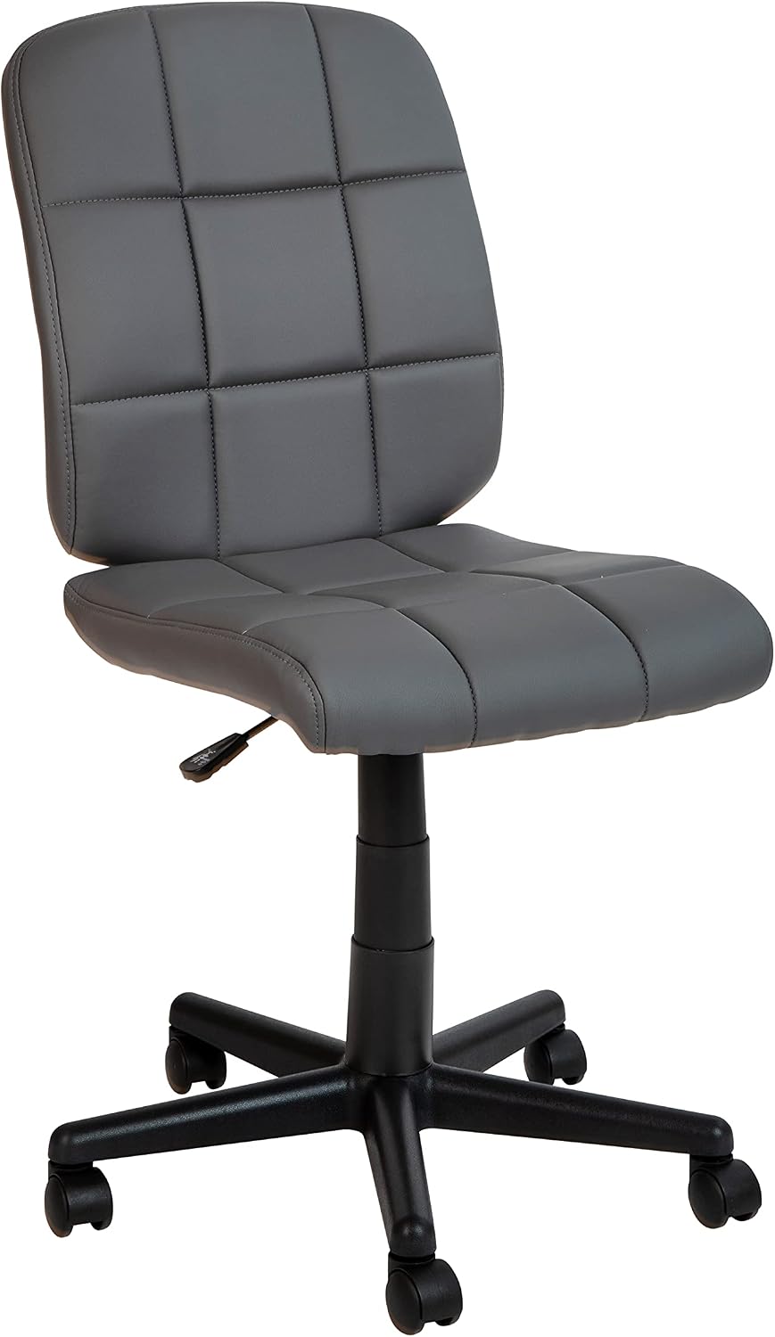 Flash Furniture Clayton Mid Back Swivel Task Chair - Gray Vinyl Upholstery - Tufted Back and 360° Swivel