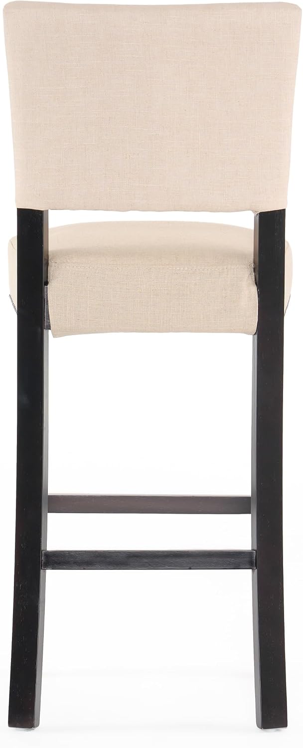 GOWE Barstools with Rivet Decoration Set of 2, Wood Frame,Fabric Sponge Cushion and Upholstered Barstools, Bar Chairs for Kitchen Island,Bedroom,Dining Room.