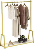 Clothing Display Rack,Floor-Standing Coat Rack,Metal Clothes Rail,Clothes Storage/Strong Load-Beacapacity,Suitable for Clothing Stores/Shopping Malls/Gold/150X150(A-100X150cm