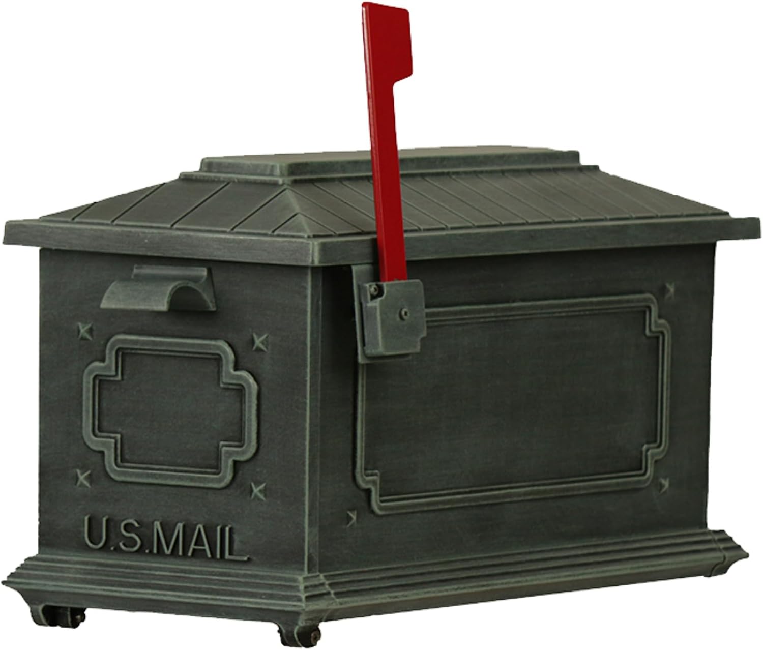 Special Lite Kingston Curbside Mailbox - Verde Green Aluminum Mailbox for Post Mount - SCK-1017-VG