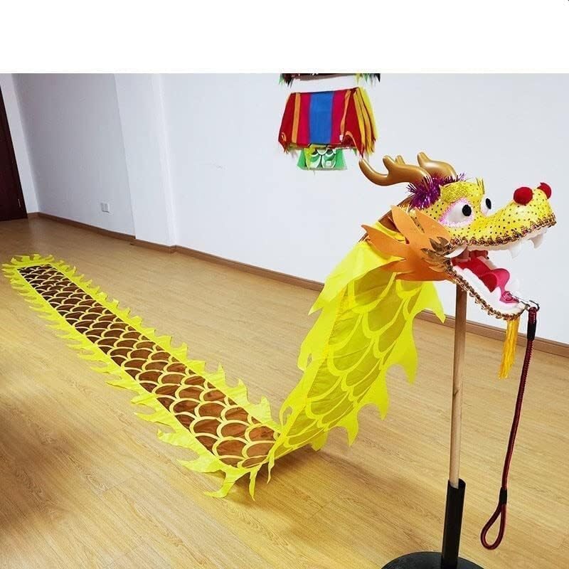 Chinese Dragon Costume Dance Lion Props Streamer Chinese New Year Silk Dragon Traditional Outdoor Dragon Fitness Ribbon Lion Dance Costume(B,8m)