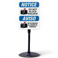 Do Not Block Mailbox Bilingual Sign, 18x24 Inches, 3M EGP Reflective with Post & Cast Iron Base Stand Set Made in USA by Sigo Signs