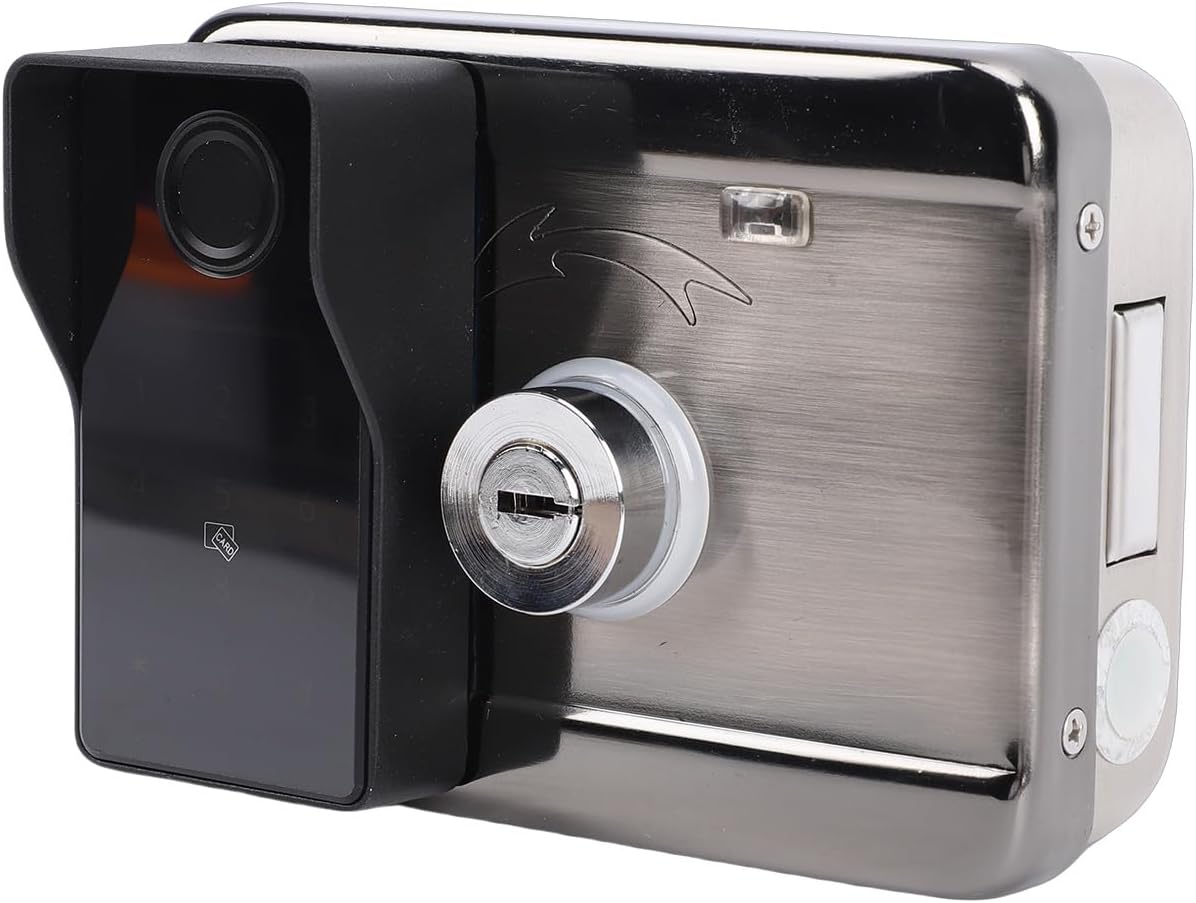Pssopp Electronic Smart Gate Lock, Gate Locks Double Side Fingerprint with Keypad Keys Card for Garden Fence Yard Electronic Smart Lock, 5 Unlock Methods Nan