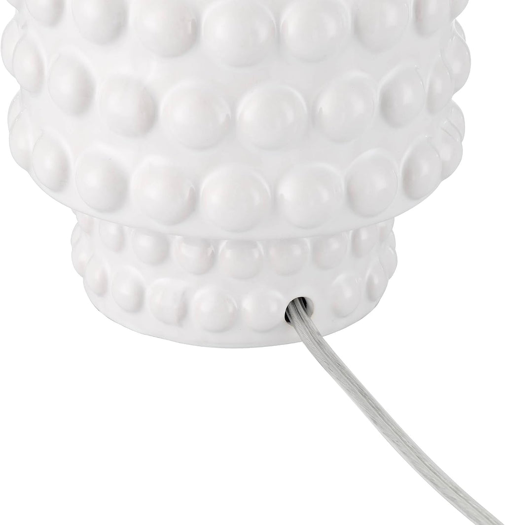 360 Lighting Hobnail 22 1/2' High Small Modern Accent 3-Way Table Lamps Set of 2 White Ceramic Fabric Shade Living Room Bedroom Bedside Nightstand House Office Home Reading Kitchen Entryway Console