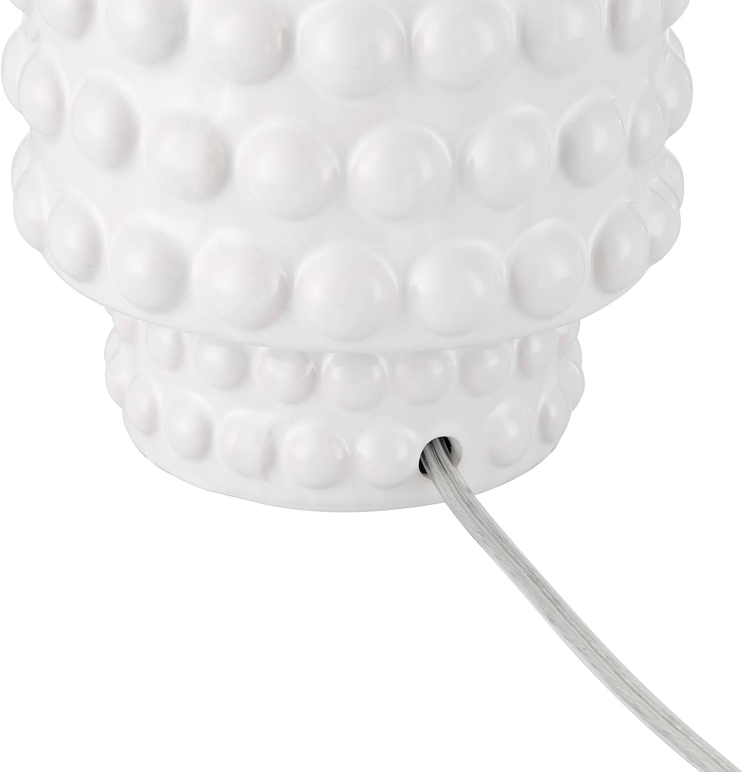 360 Lighting Hobnail 22 1/2' High Small Modern Accent 3-Way Table Lamps Set of 2 White Ceramic Fabric Shade Living Room Bedroom Bedside Nightstand House Office Home Reading Kitchen Entryway Console